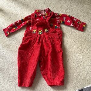 Vintage excellent condition Red Corduroy Overalls